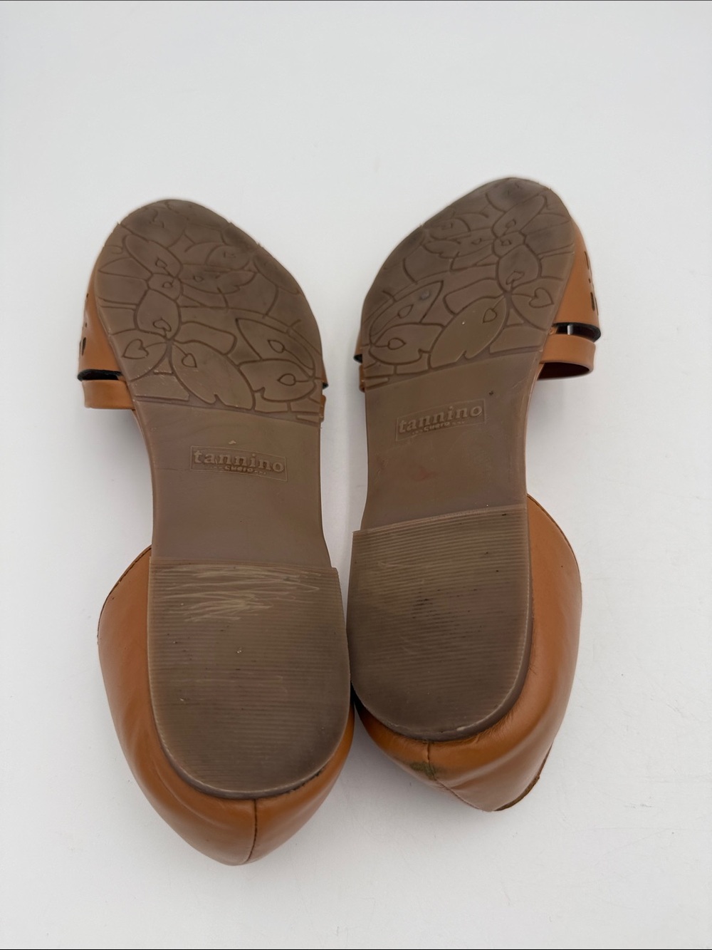 Tannino Women's Pointed D'Orsay Flats in Cognac Brown shoe women - Picture 7 of 10